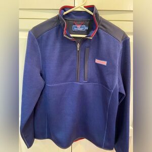 Vineyard Vines Men’s Navy Sweater Fleece Quarter Zip Pullover Size Medium